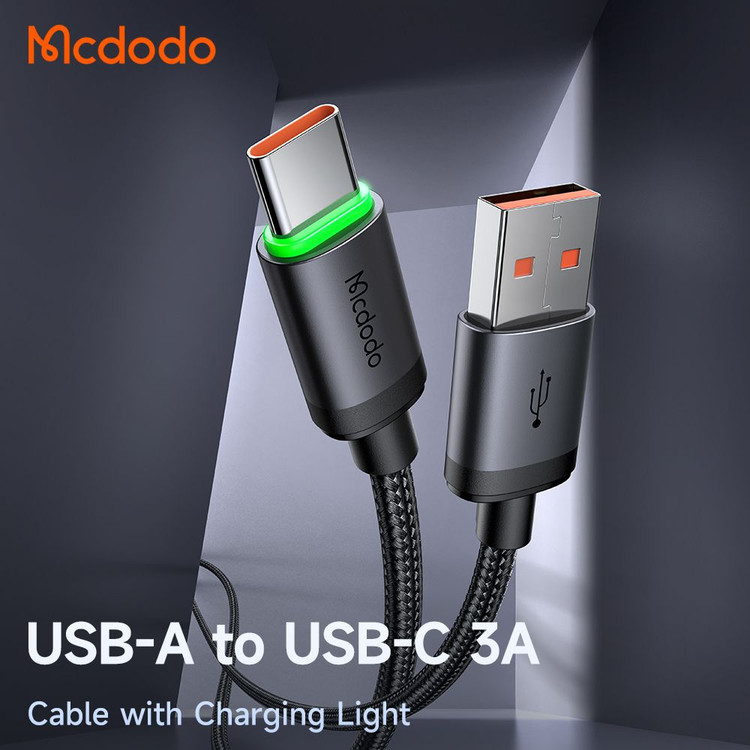 کابل شارژ USB به Type-C مک دودو مدل CA-396 طول ۱ متر چراغدار
