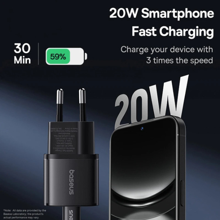کلگی شارژر بیسوس مدل GaN5S 1C EU با توان 20 وات